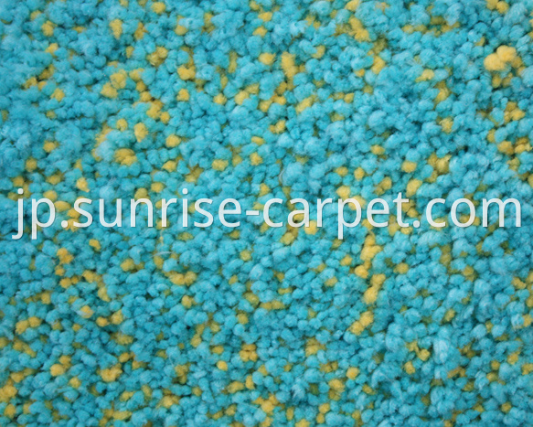 Microfiber Shaggy Rug Yellow and Blue mix Color